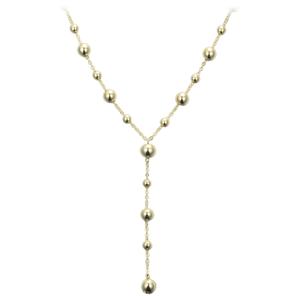 MINET Elegantní pozlacený stříbrný náhrdelník s kuličkami