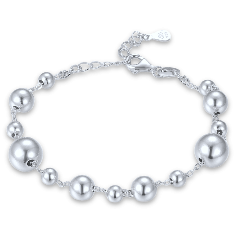 MINET Elegantní stříbrný náramek s kuličkami