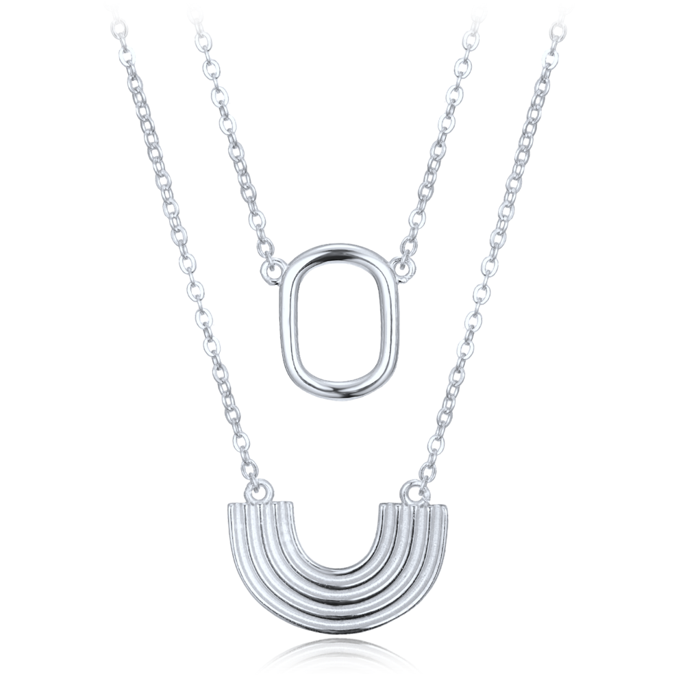 MINET Moderní stříbrný náhrdelník