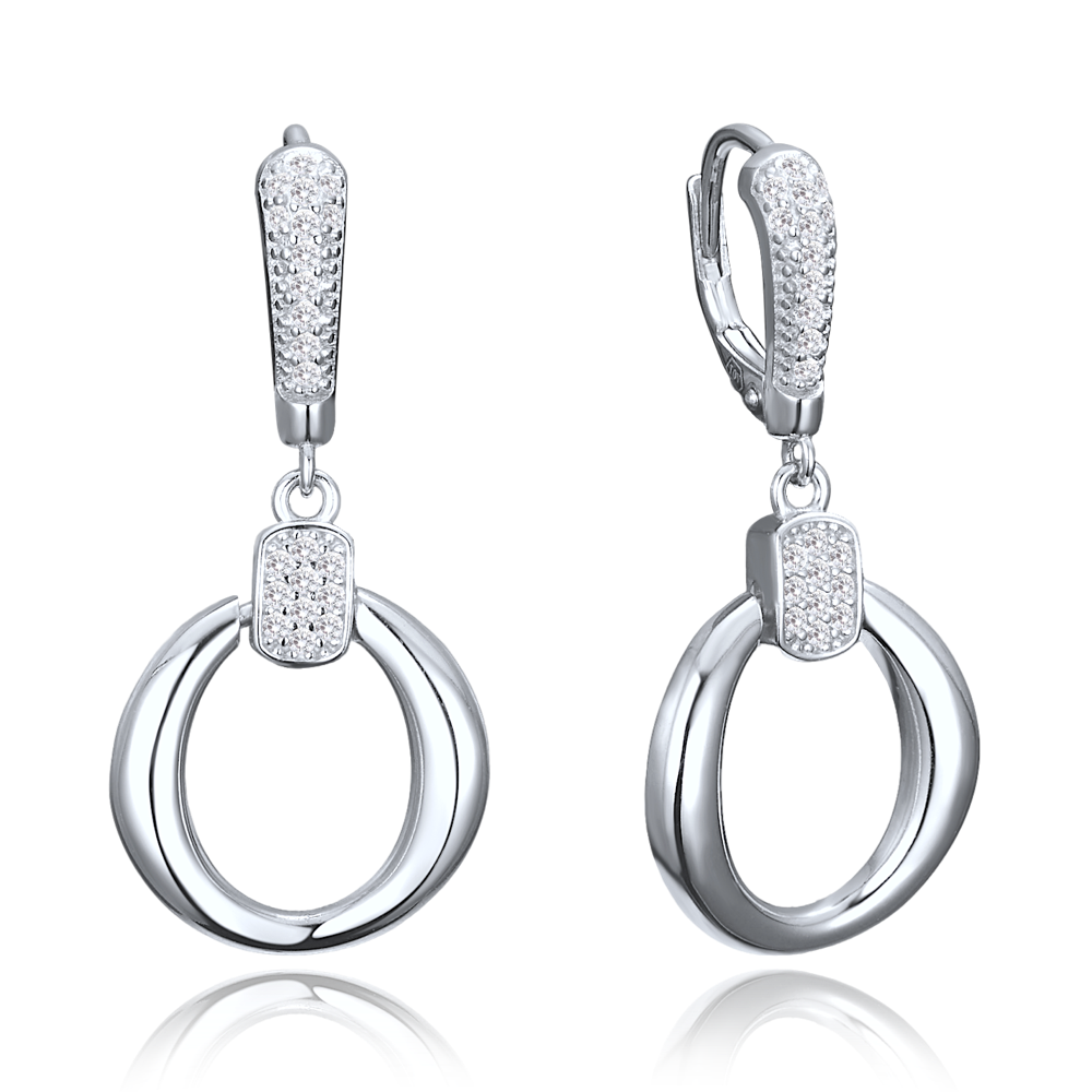 MINET Elegantní stříbrné náušnice se zirkony