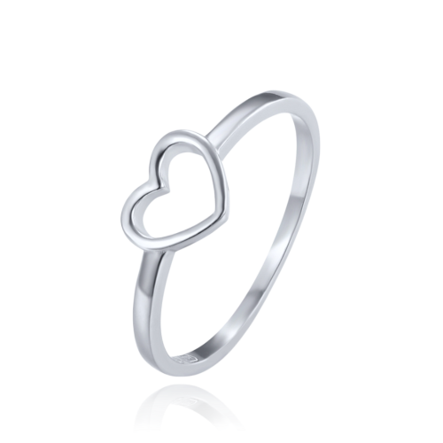 MINET Elegantní stříbrný prsten srdce vel. 56