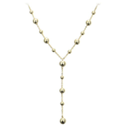 MINET Elegantní pozlacený stříbrný náhrdelník s kuličkami