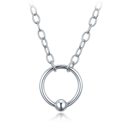 MINET Elegantní stříbrný náhrdelník kroužek
