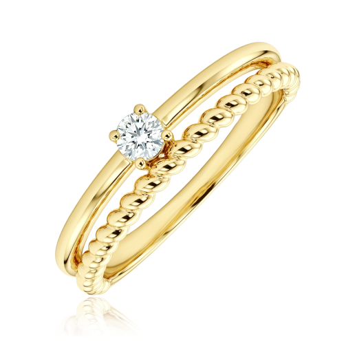 MINET Elegantní zlatý prsten s bílým zirkonem Au 585/1000 vel. 59 - 2,05g