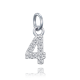 MINET Stříbrný přívěs číslice "4" vykládaný zirkony