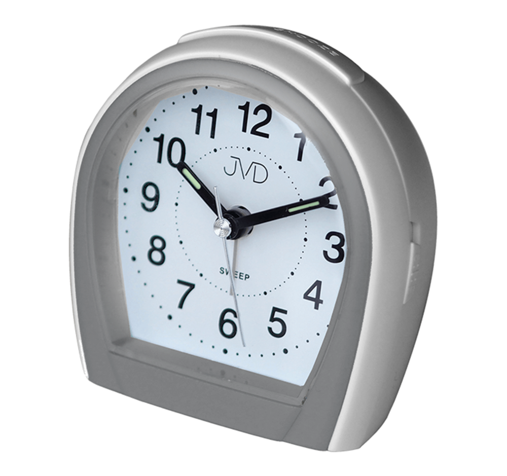 Budík Quartz JVD šedo-stříbrný SRP812.9