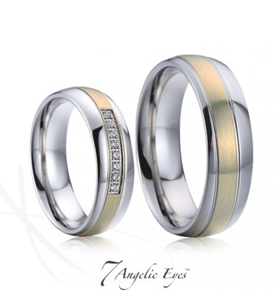 Snubní prsteny ocelové 020 Brad a Angelina