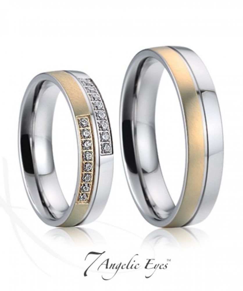 Snubní prsteny ocelové 022 David a Victorie