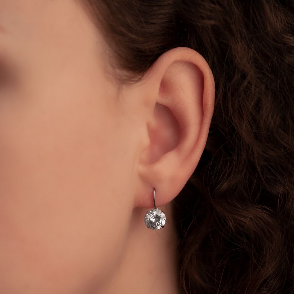 Stříbrné náušnice s velkým zirkonem