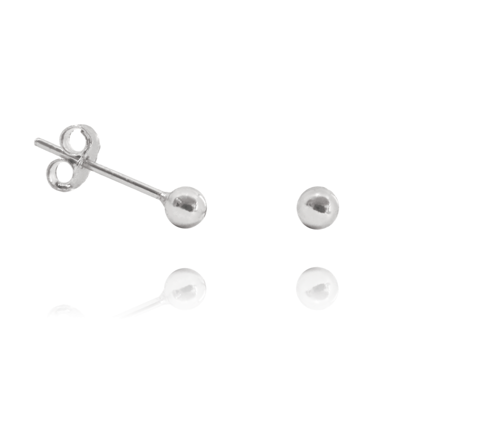 MINET Stříbrné náušnice KULIČKY MALÉ 3 mm