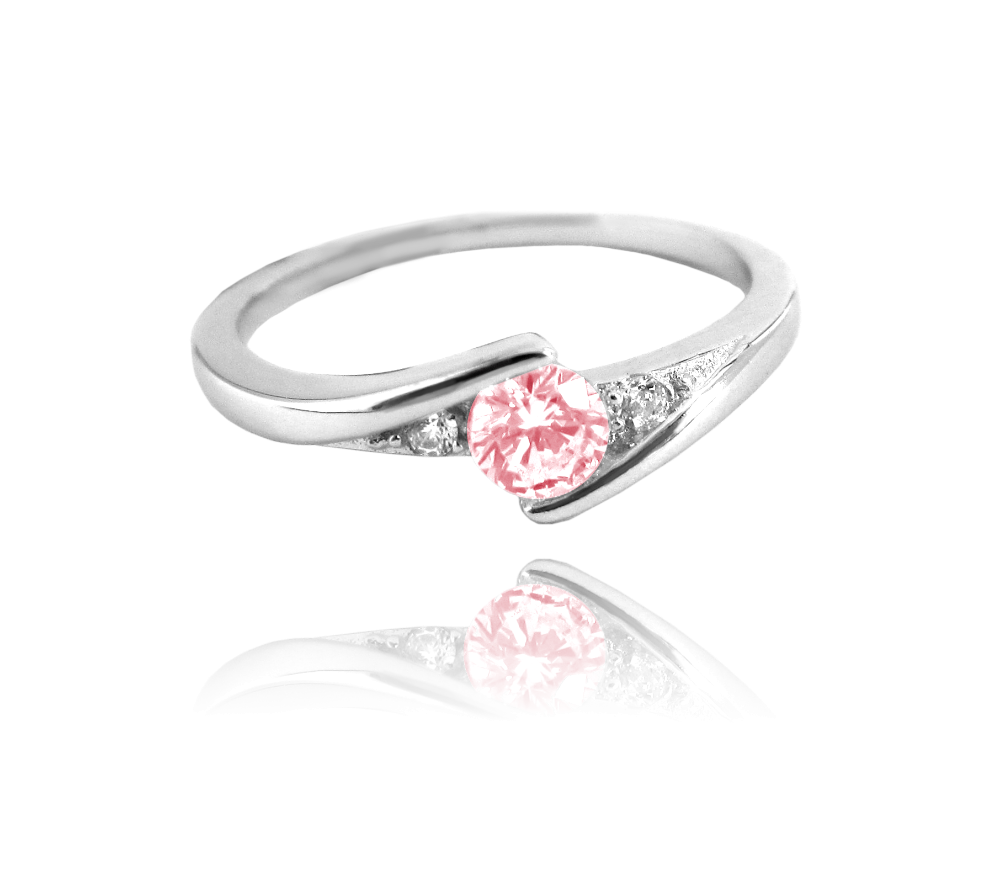 Elegantní stříbrný prsten MINET s růžovým zirkonem vel. 45