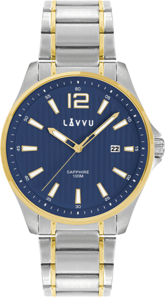 Pánské hodinky se safírovým sklem LAVVU NORDKAPP Bicolor Blue