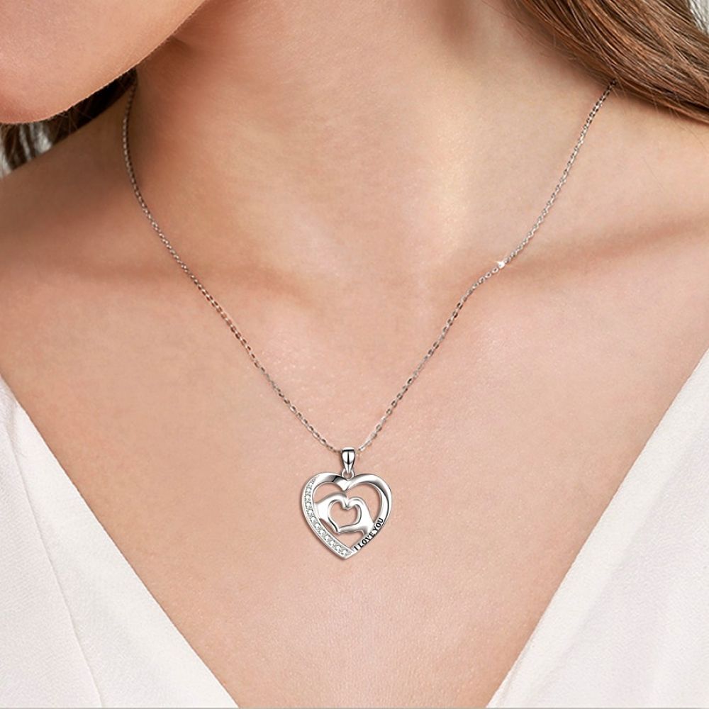 Stříbrný náhrdelník I love you