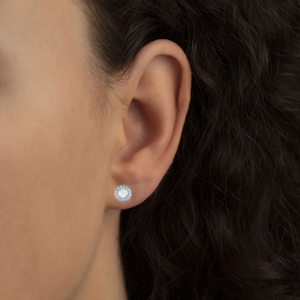 Stříbrná souprava s bílým opálem