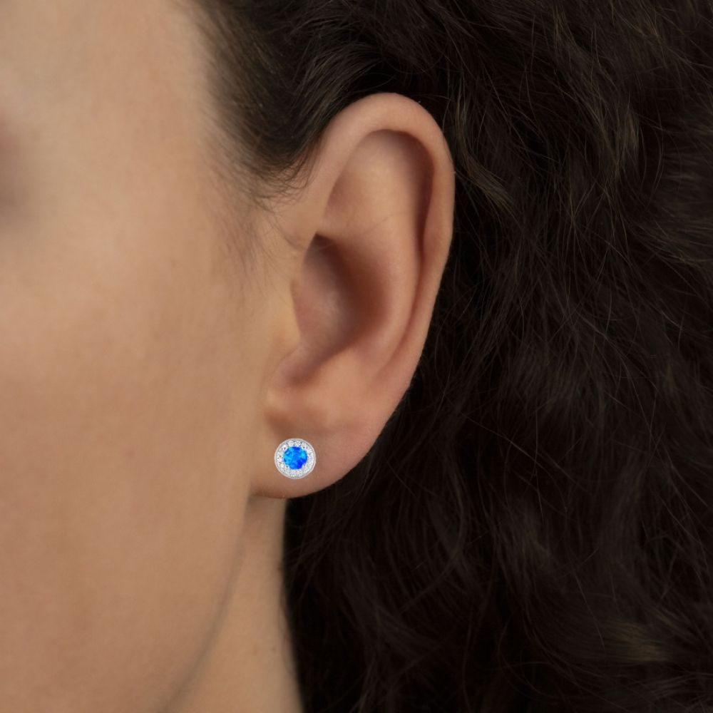 Stříbrná souprava s modrým opálem