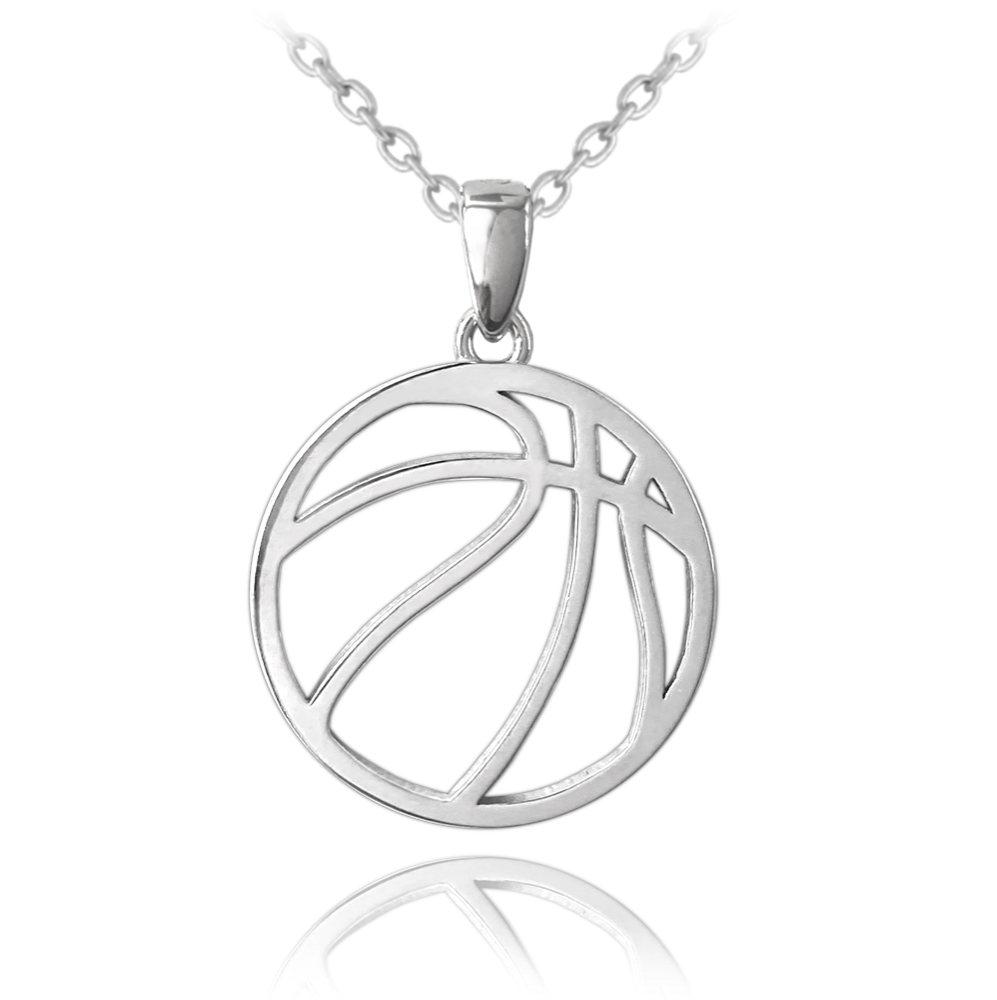 MINET Stříbrný náhrdelník BASKETBALOVÝ MÍČ