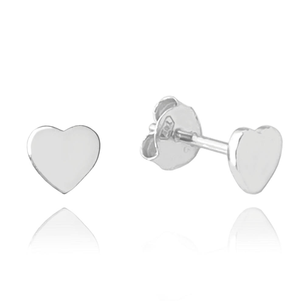 MINET Minimalistické stříbrné náušnice srdíčka