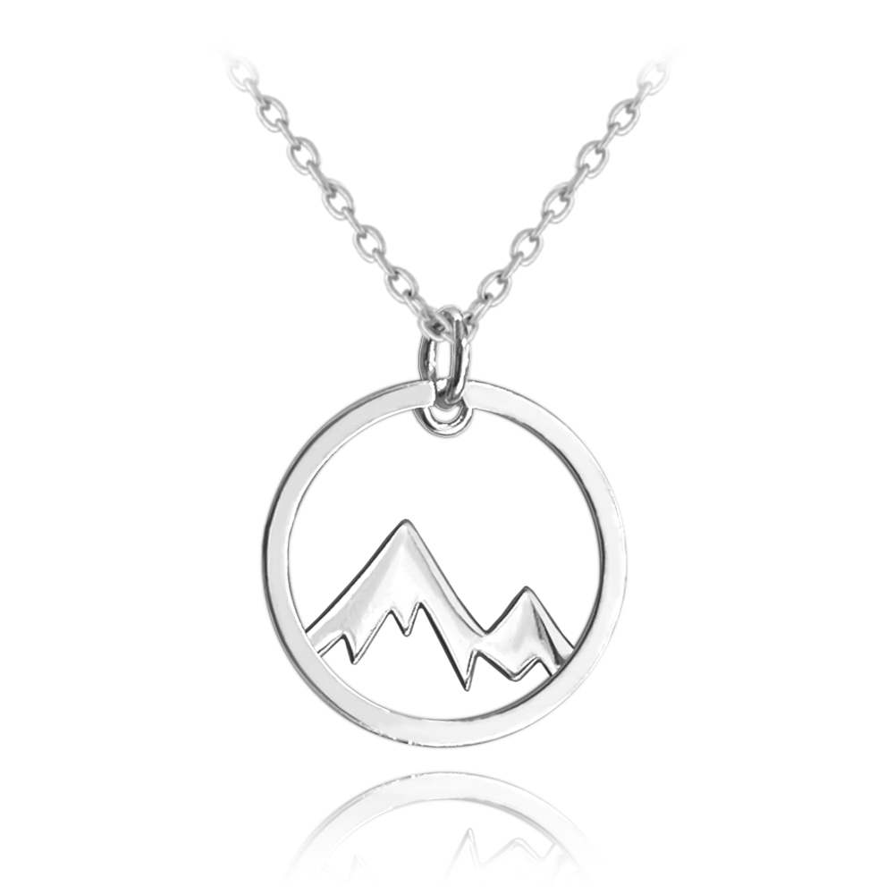 MINET Cestovatelský stříbrný náhrdelník HORY