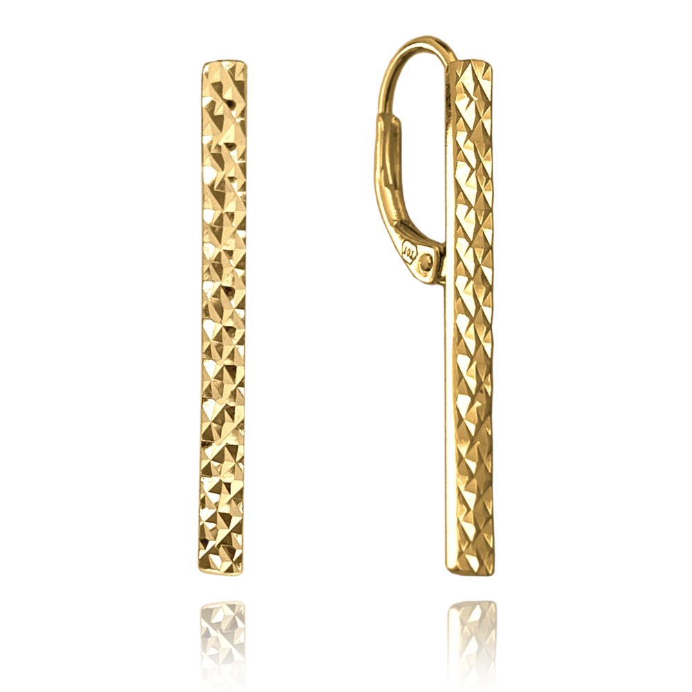MINET Pozlacené stříbrné náušnice broušené TYČKY