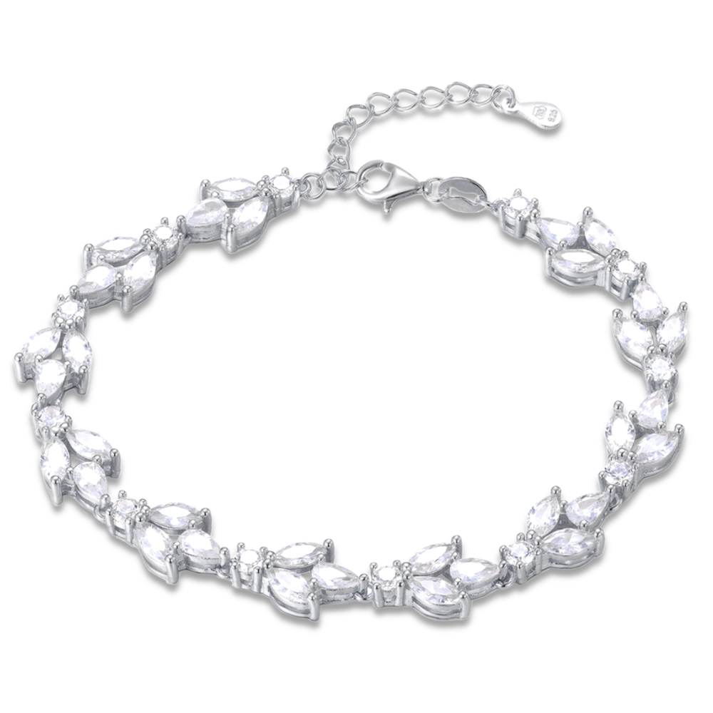 MINET Luxusní stříbrný náramek se zirkony Ag 925/1000 11,35g