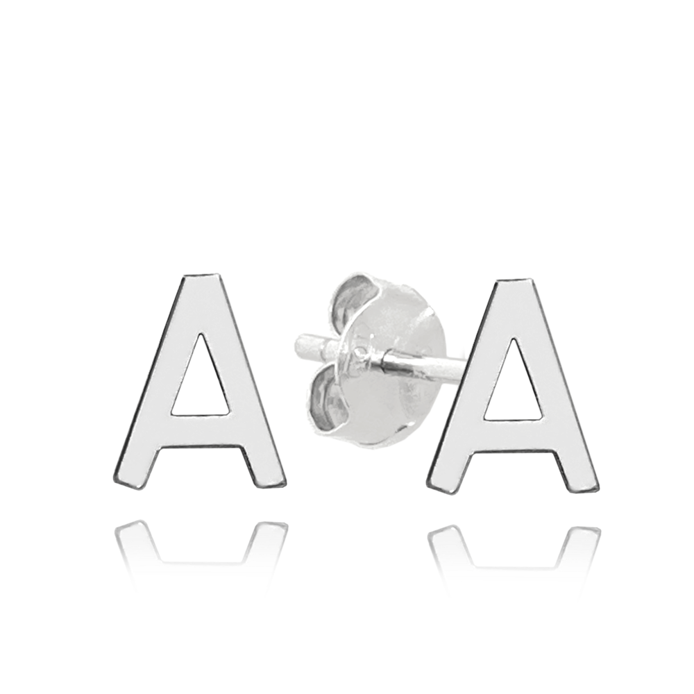 MINET Stříbrné náušnice písmeno "A"