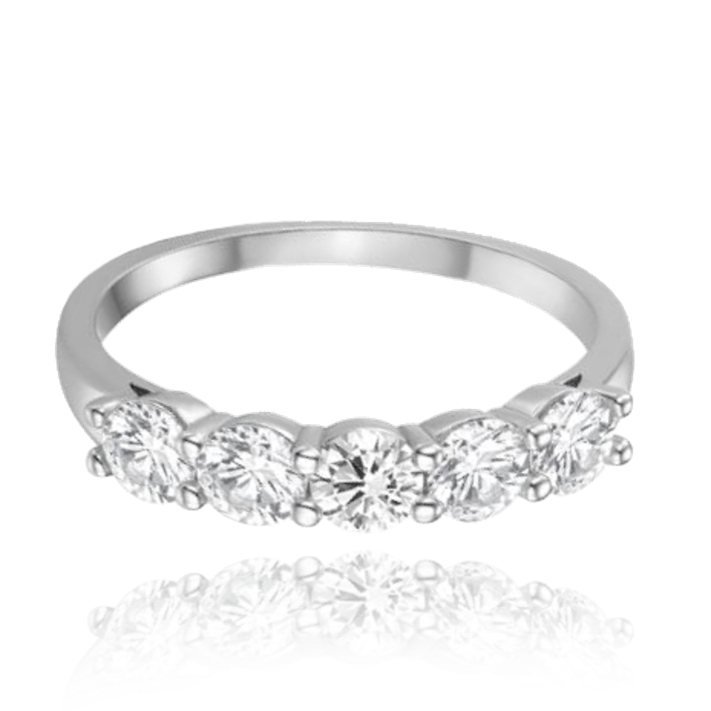 MINET Stříbrný prsten s bílými zirkony vel. 59