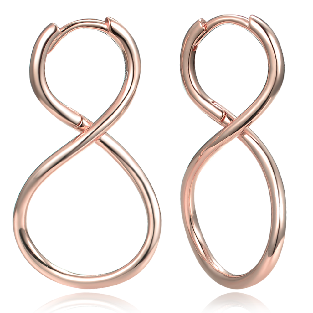MINET Moderní Rosegold stříbrné náušnice 
