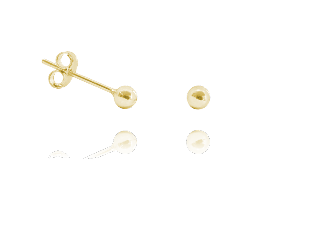 MINET Pozlacené stříbrné náušnice KULIČKY MALÉ 3 mm