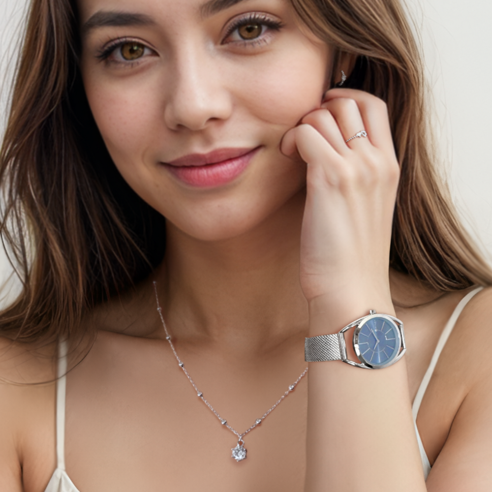 MINET Stříbrný náhrdelník s kuličkami s bílým zirkonem