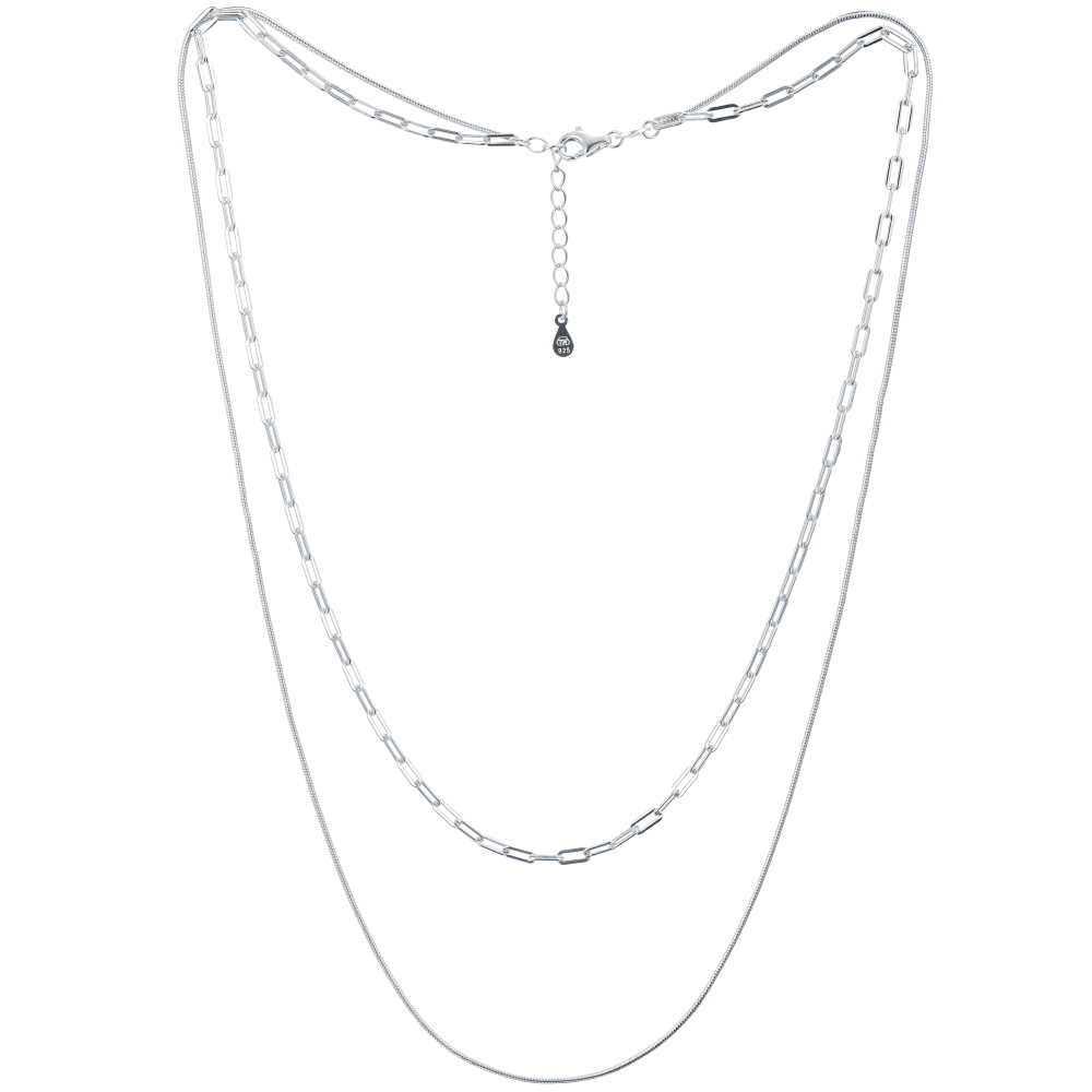 MINET Elegantní dvojitý stříbrný náhrdelník