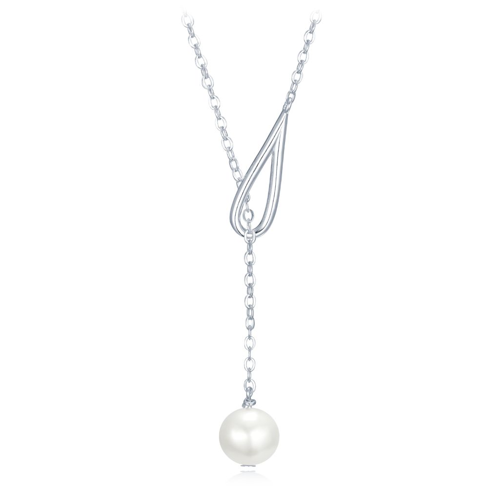 MINET Stříbrný náhrdelník s přírodní perlou