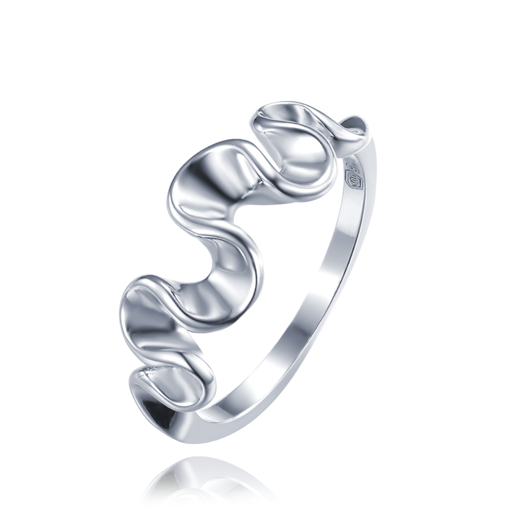 MINET Moderní zvlněný stříbrný prsten vel. 58 
