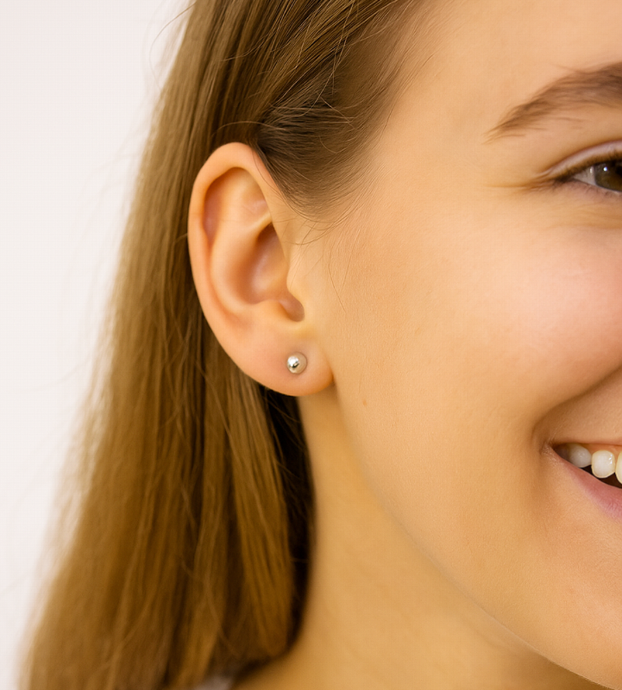 MINET Stříbrné náušnice KULIČKY 5 mm