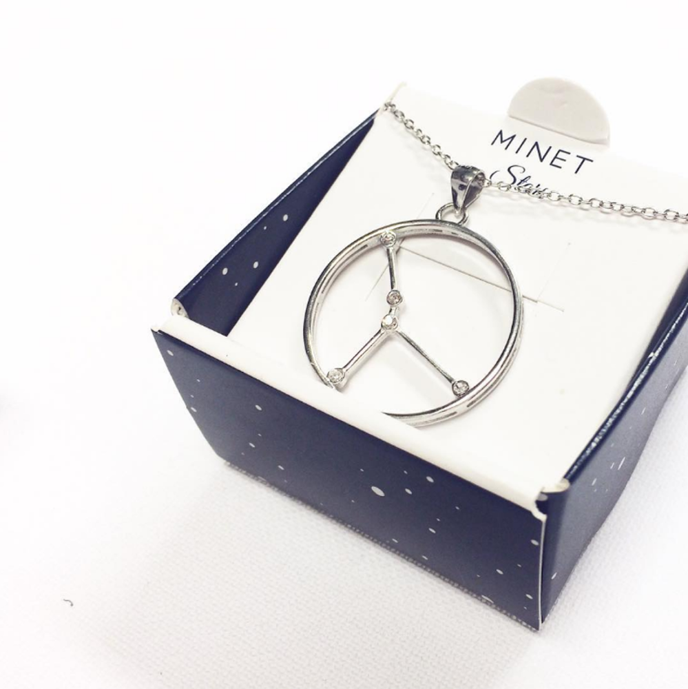 Stříbrný náhrdelník MINET Stars RAK Czech Crystal