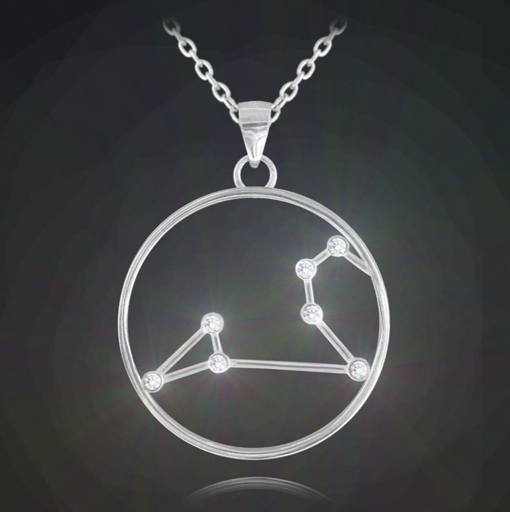 Stříbrný náhrdelník MINET Stars LEV Czech Crystal