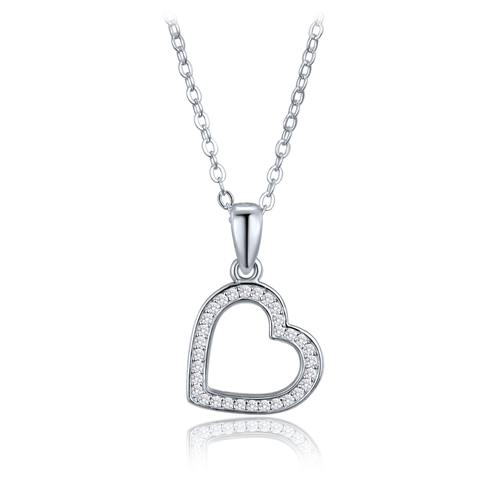 MINET Stříbrný náhrdelník se srdíčkem - matka