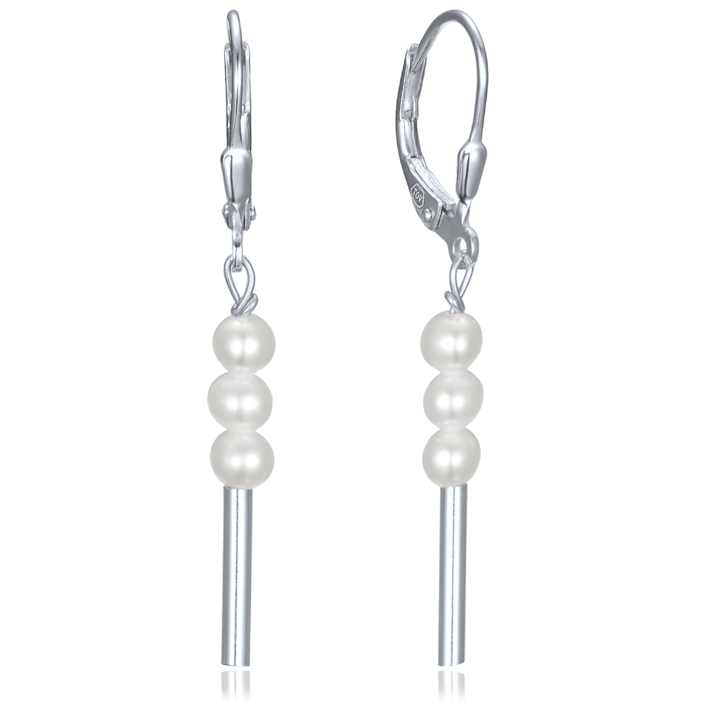 MINET Stříbrné náušnice s přírodními perlami