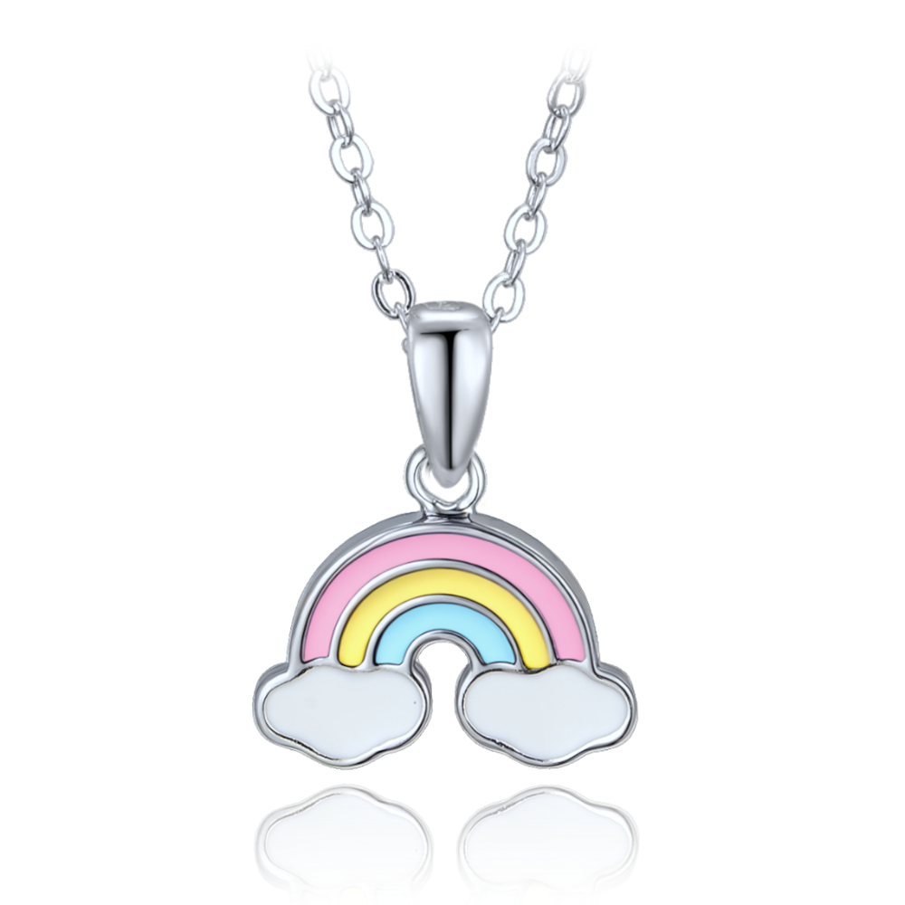 MINET Dětský stříbrný náhrdelník duha