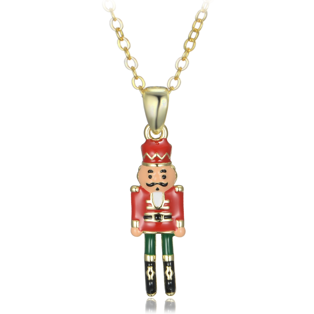 MINET Pozlacený stříbrný náhrdelník louskáček