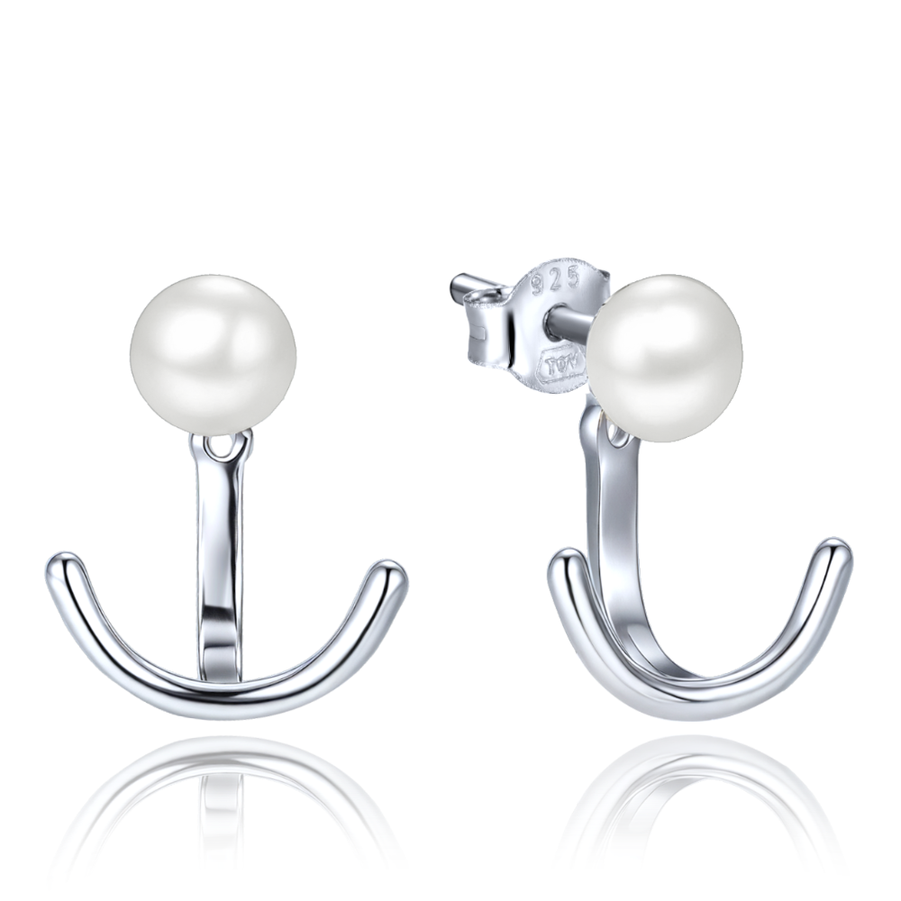 MINET Stříbrné náušnice s přírodními perlami