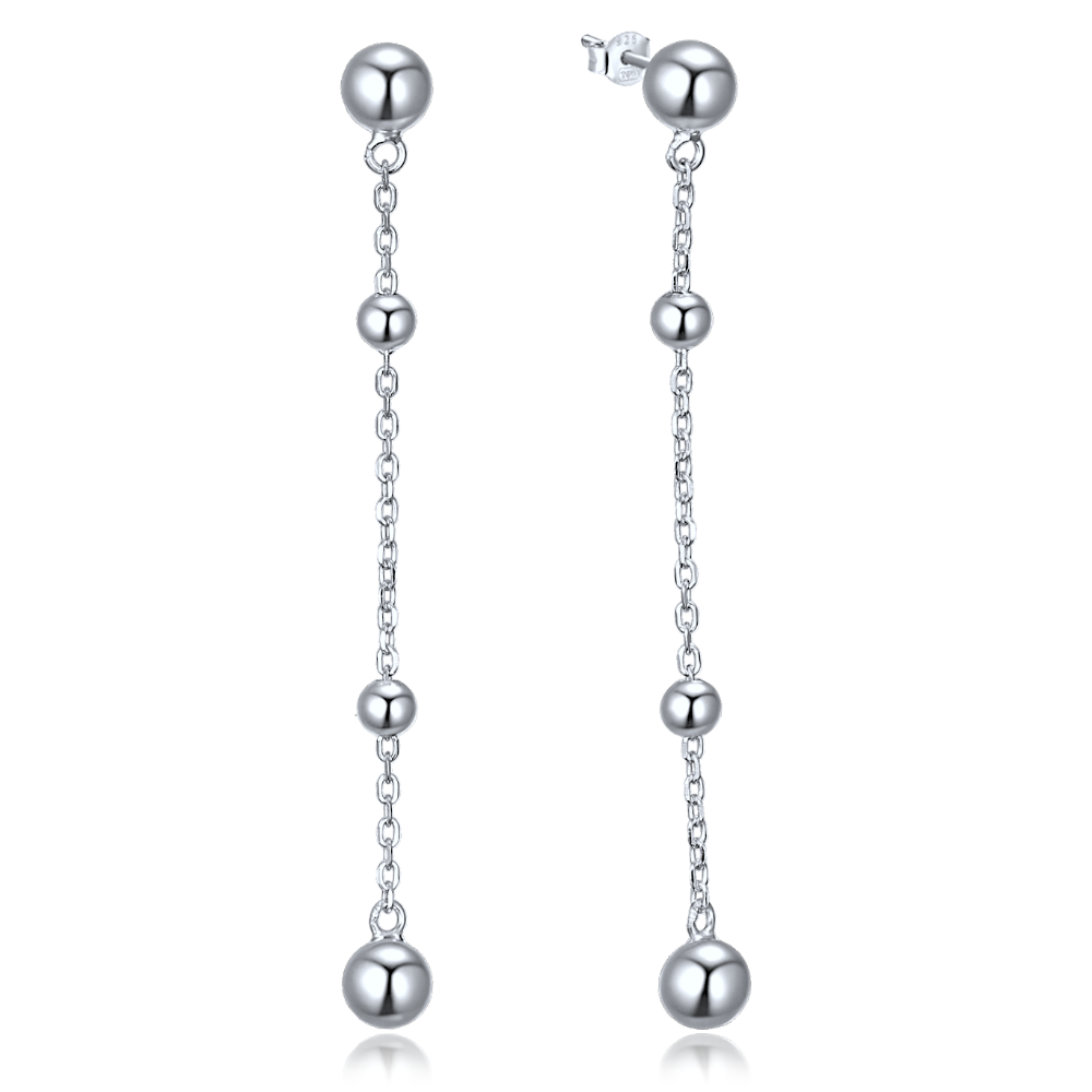 MINET Elegantní stříbrné náušnice s kuličkami