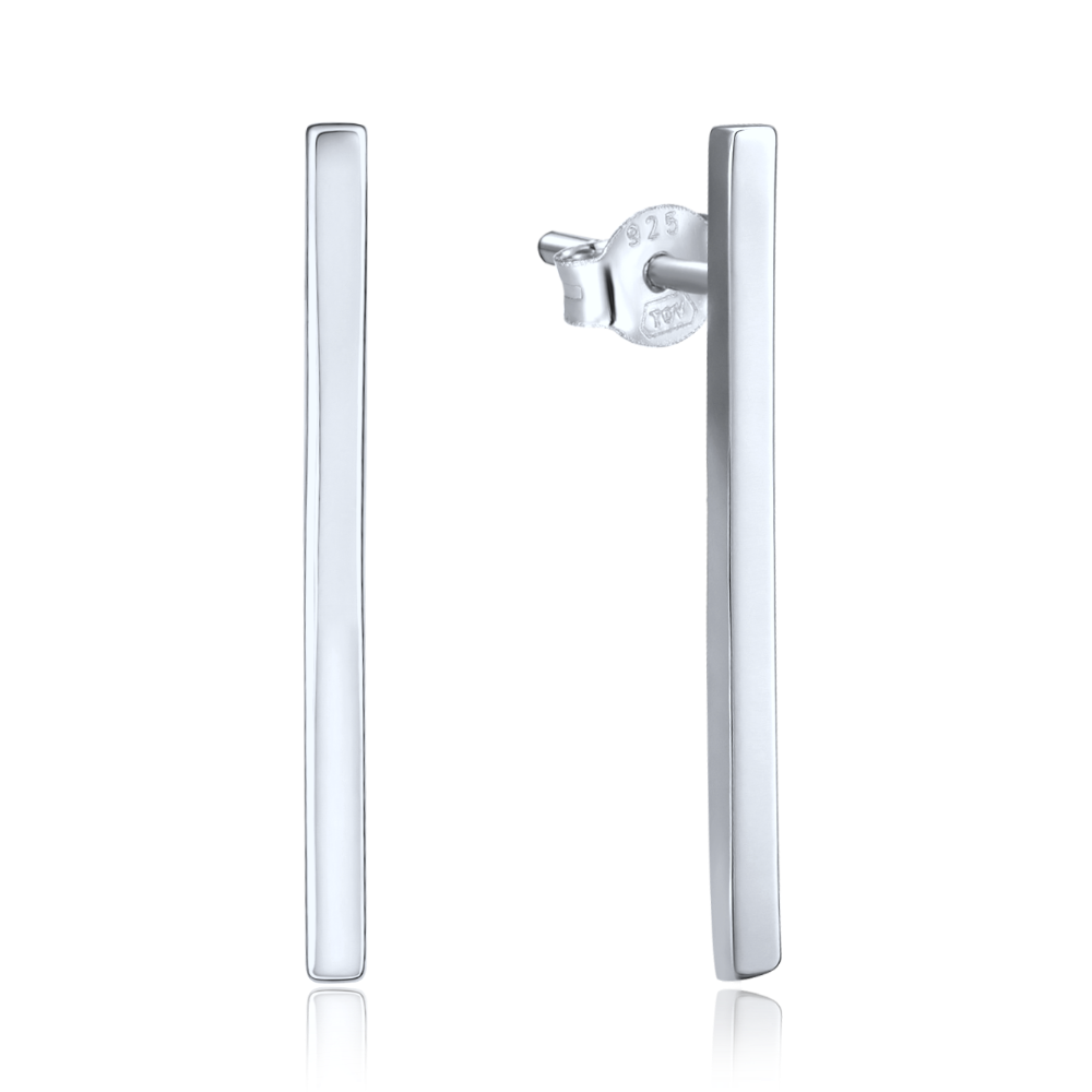 MINET Elegantní stříbrné náušnice tyčky