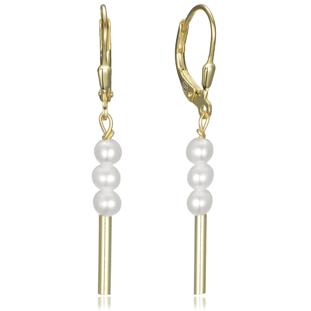 MINET Pozlacené stříbrné náušnice s přírodními perlami