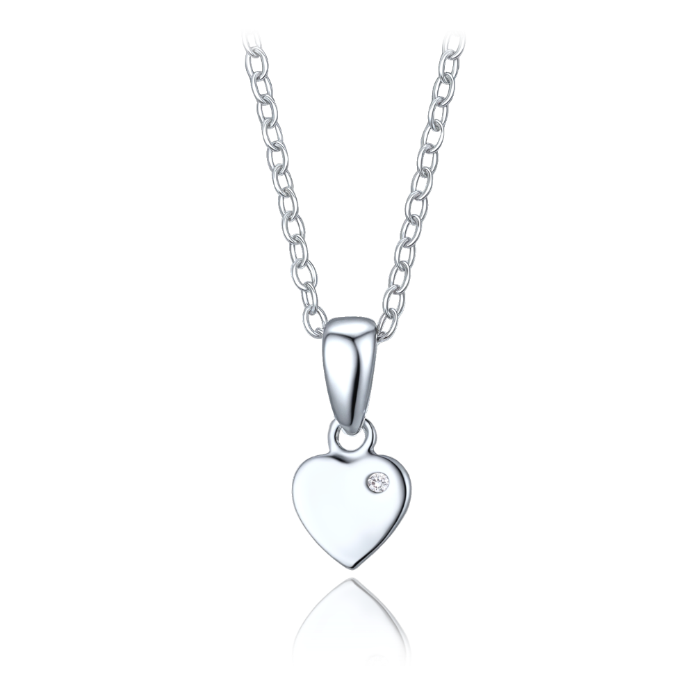 MINET Stříbrný náhrdelník se srdíčkem - dcera