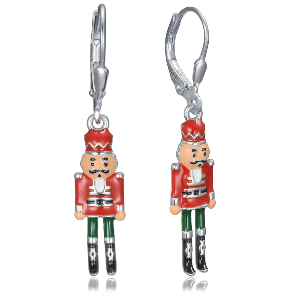 MINET Stříbrné náušnice louskáček