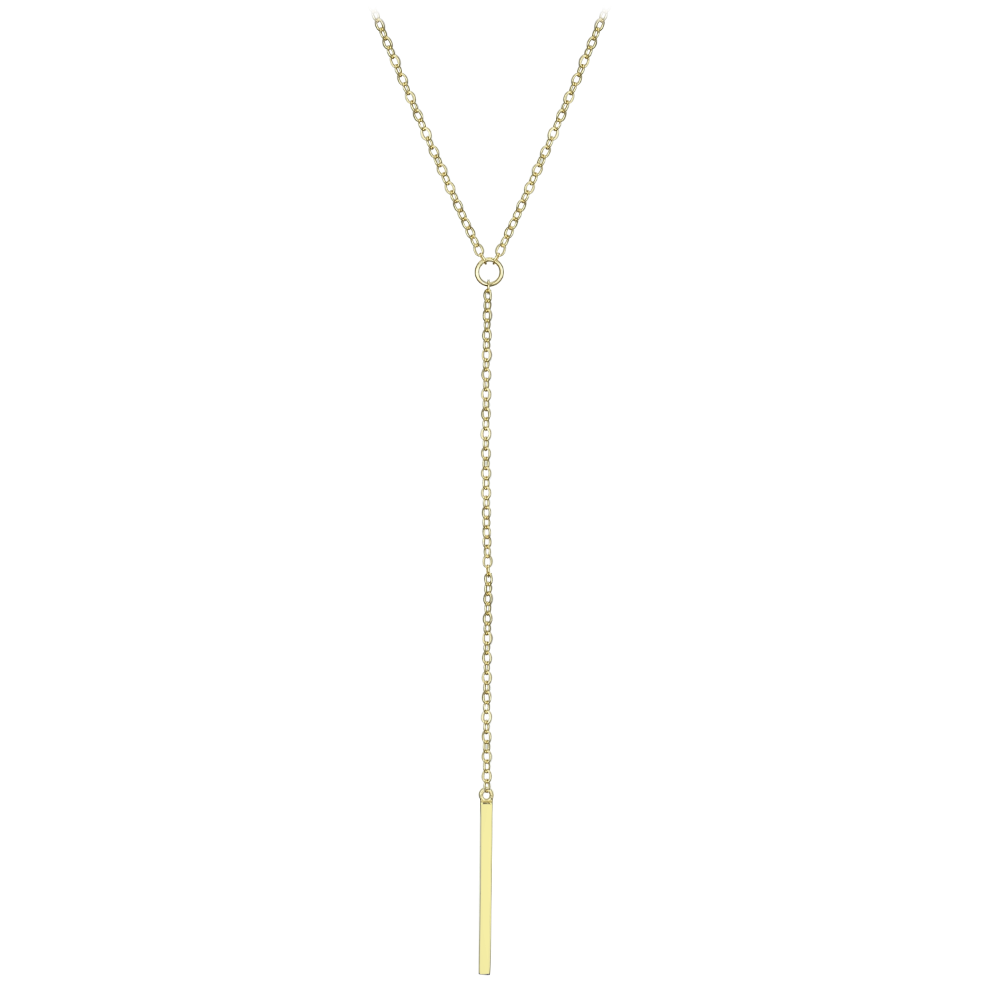 MINET Elegantní pozlacený stříbrný náhrdelník tyčka