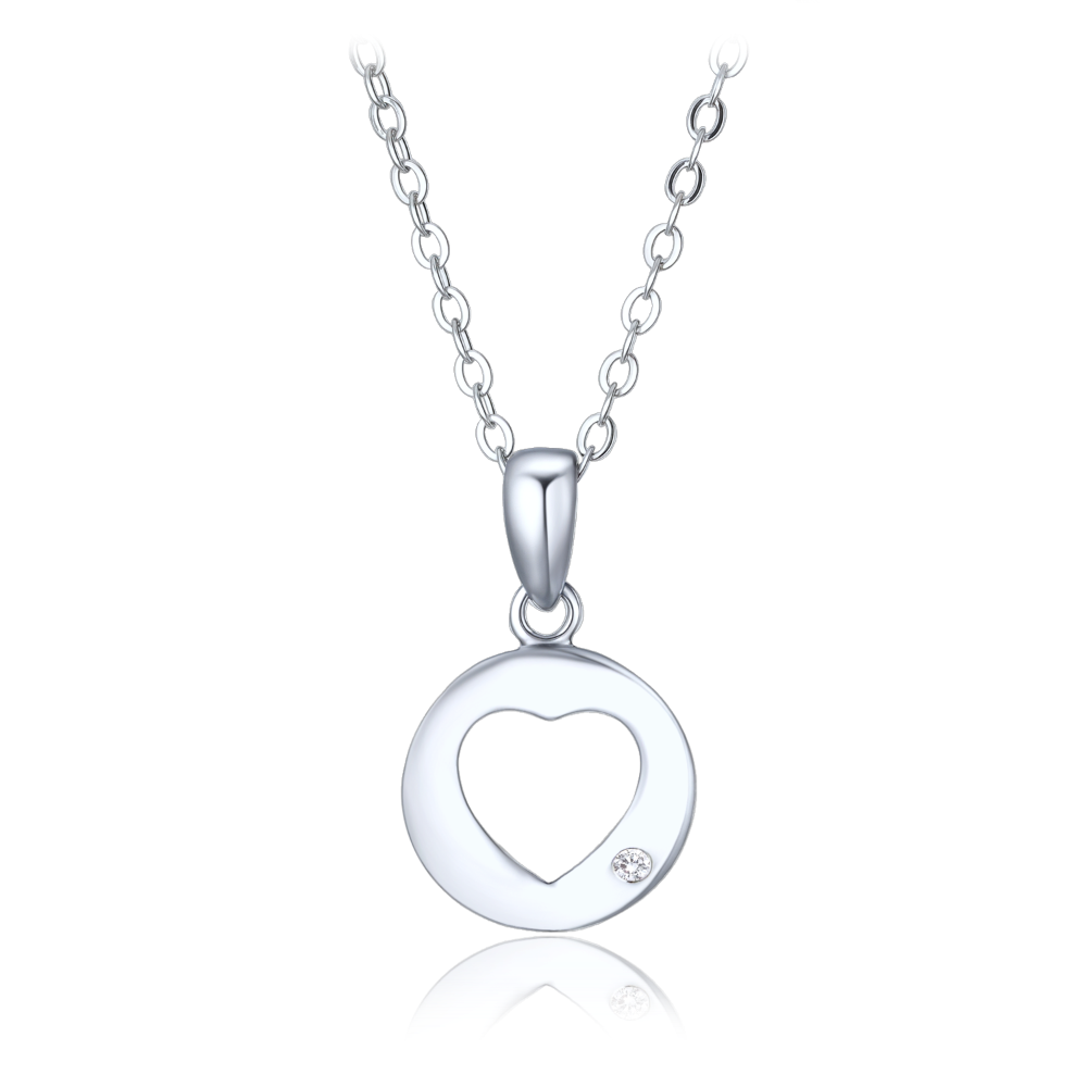 MINET Stříbrný náhrdelník se srdíčkem - matka