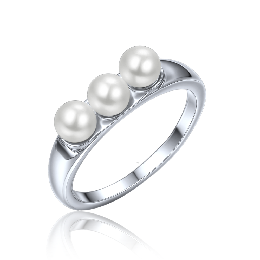 MINET Stříbrný prsten s přírodní perlou vel. 51