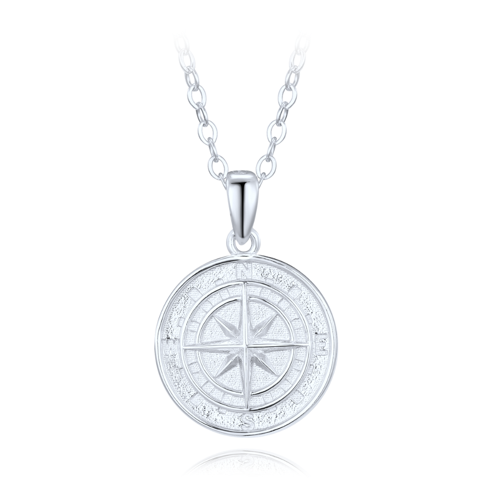 MINET Stříbrný náhrdelník kompas