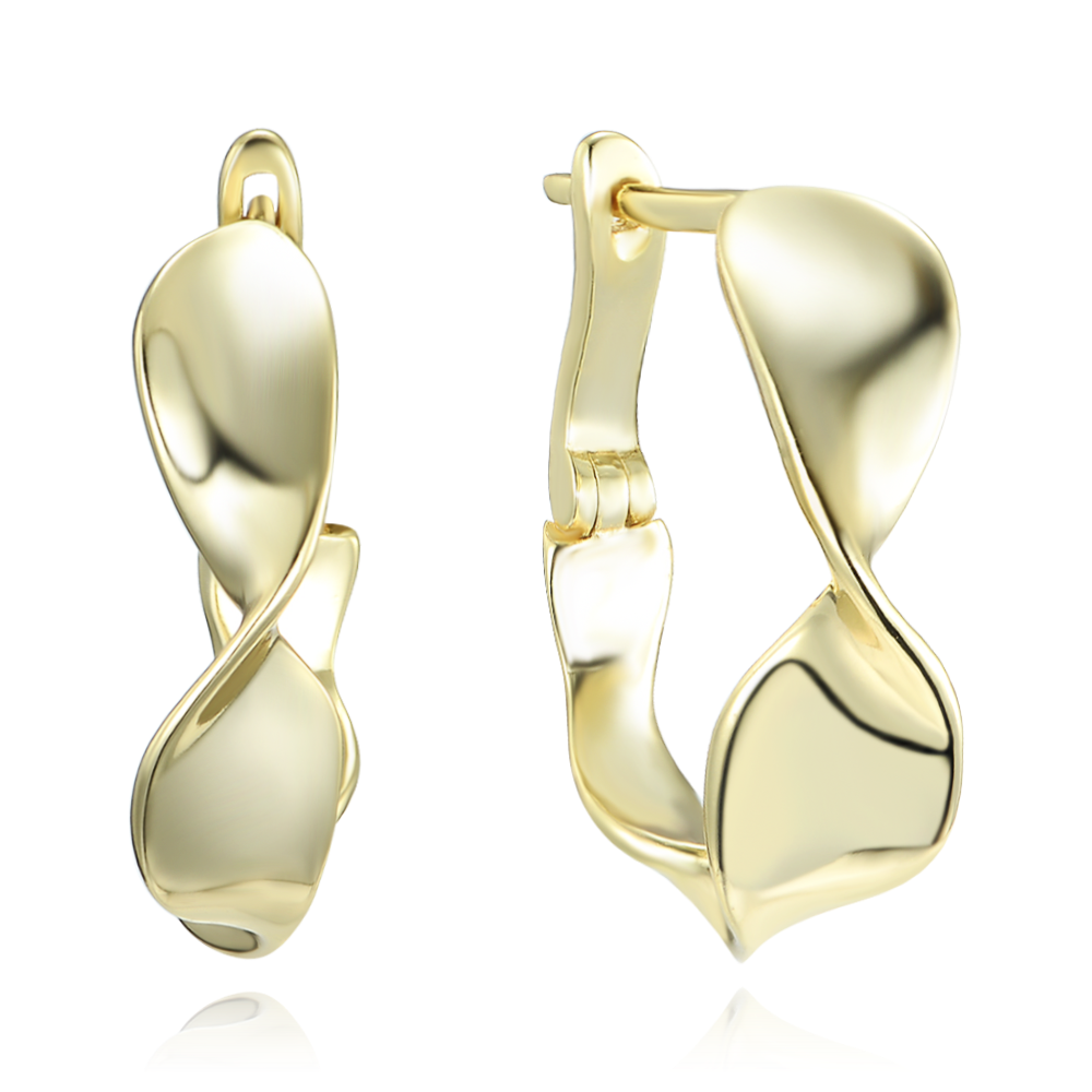 MINET Moderní pozlacené stříbrné kroucené náušnice